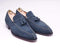 Men's Suede Navy Blue Split Toe Tussles Shoes - leathersguru