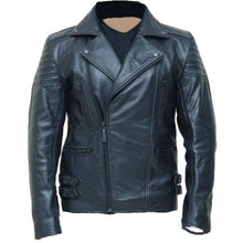 Load image into Gallery viewer, Handmade black biker leather jacket special limited edition Jacket - leathersguru

