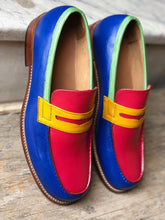 Load image into Gallery viewer, Men&#39;s Multi Color Leather Slip On Moccasin Penny Loafers - leathersguru
