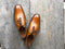 Handmade Men's Tan Leather Lace Up Derby Shoes - leathersguru
