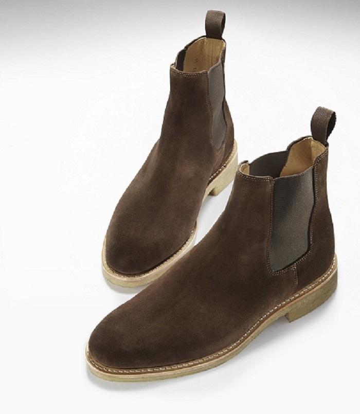 Handmade Men's Ankle High Brown Suede Chelsea Boot - leathersguru