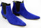 Bespoke Ankle High Blue Chelsea Suede Dress Boot - leathersguru