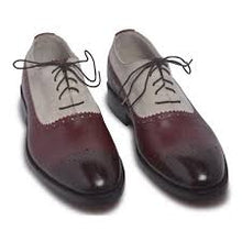 Load image into Gallery viewer, Handmade Two Tone Leather Suede Formal Shoes,Men&#39;s Oxford Shoes,Lace Up Shoes
