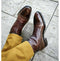 Bespoke Brown Cap Toe Leather Ankle Boot for Men - leathersguru