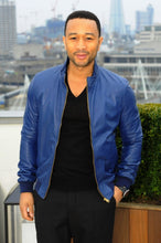 Load image into Gallery viewer, Handmade Blue Color Leather Jacket, Men&#39;s Fashion Celebrity Jacket
