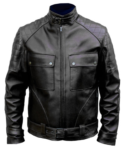 Men Black Biker Leather Jacket Men, Men Leather Jacket Slim Fit