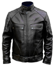 Load image into Gallery viewer, Men Black Biker Leather Jacket Men, Men Leather Jacket Slim Fit
