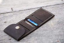 Load image into Gallery viewer, Personalized Leather Money Distressed Custom Name, Initials, Quote, Date, Monogram Minimalist Wallet, Men&#39;s Card Holder For Men Women - leathersguru
