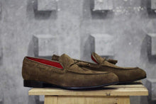 Load image into Gallery viewer, Men&#39;s Brown Suede Tussles Loafers Shoe - leathersguru

