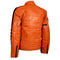Handmade Men's Stylish Stand Collar Tan Leather Jacket