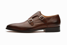 Load image into Gallery viewer, Bespoke Brown Leather Double Monk Strap Shoe for Men - leathersguru
