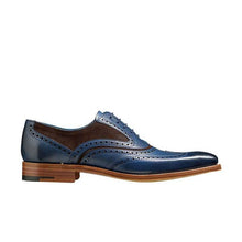 Load image into Gallery viewer, Bespoke Navy Blue Brown Leather Suede Wing Tip Shoes - leathersguru
