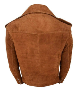 Men's Brando Style Suede Leather Jacket - leathersguru