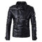 Men's Black Belted Buckle Zip Up Leather Handmade Casual Jacket - leathersguru