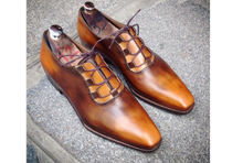 Load image into Gallery viewer, Handmade Tan Lace Up Dress Formal Shoes - leathersguru
