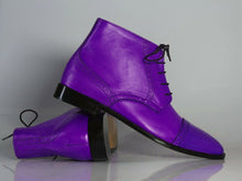 Load image into Gallery viewer, Bespoke Blue Ankle Chelsea Leather Boot For Men&#39;s - leathersguru
