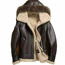 Load image into Gallery viewer, Men&#39;s RAF Aviator Flight Real Leather Jacket Bomber B3 Sheep Skin Pilot Flying
